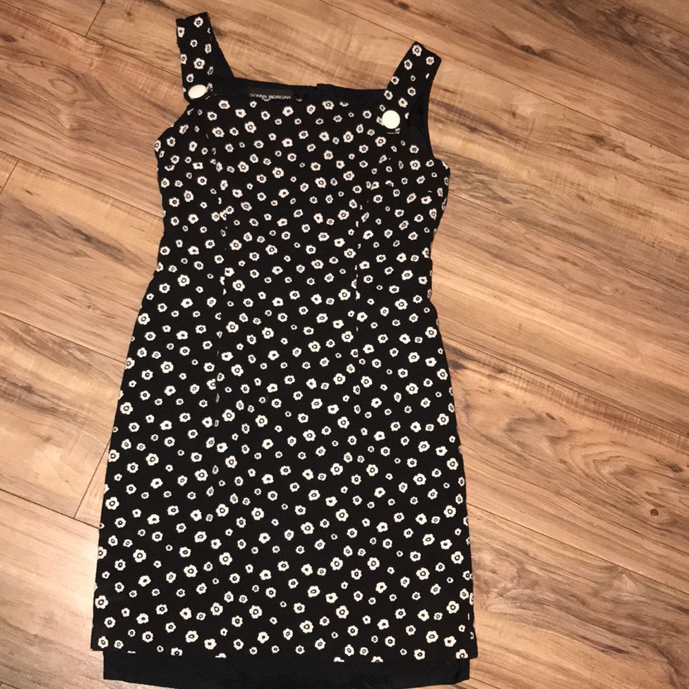 A black and white dress